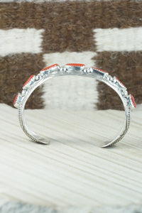 Coral & Sterling Silver Bracelet - Grace Silver