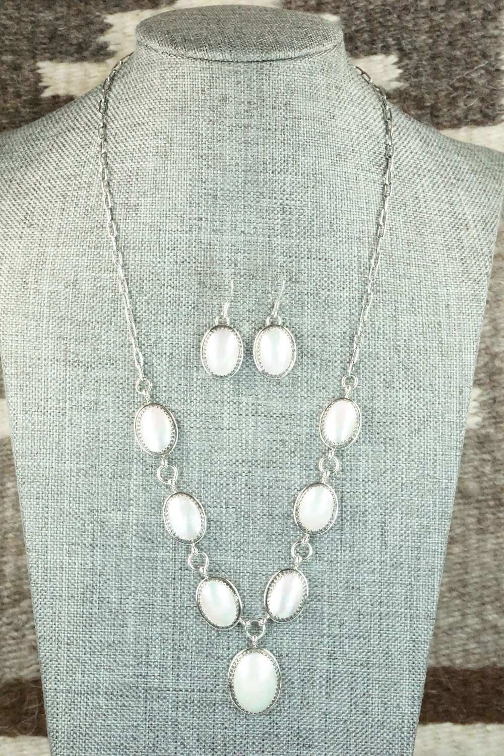 Mother of Pearl & Sterling Silver Necklace and Earrings - Garrison Boyd