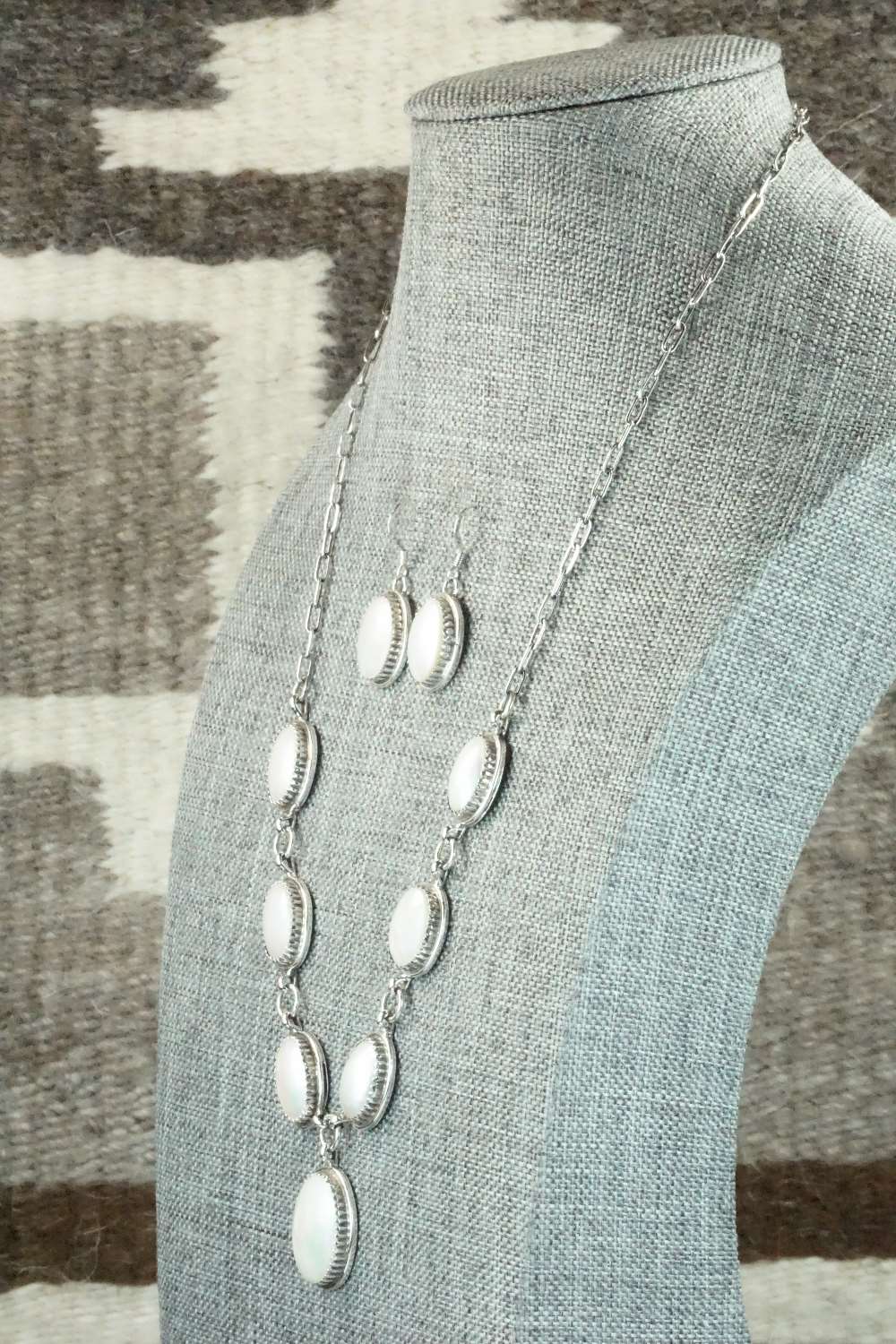 Mother of Pearl & Sterling Silver Necklace and Earrings - Garrison Boyd