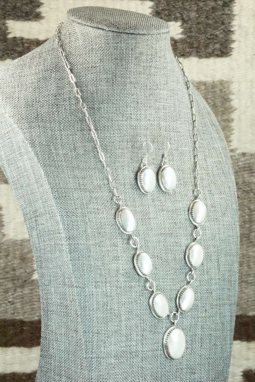 Mother of Pearl & Sterling Silver Necklace and Earrings - Garrison Boyd