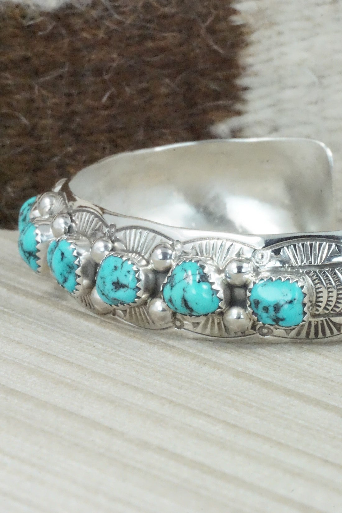 Turquoise & Sterling Silver Bracelet - Grace Silver