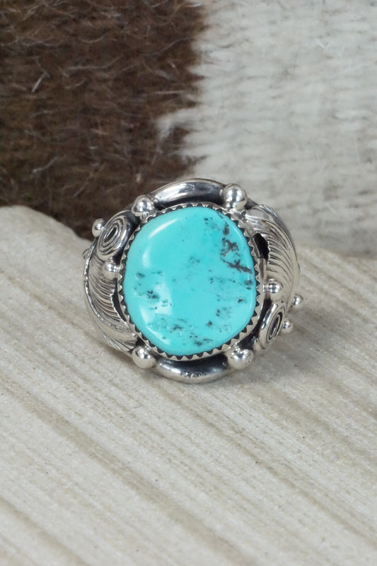 Turquoise & Sterling Silver Ring - Darrell Morgan - Size 9.5