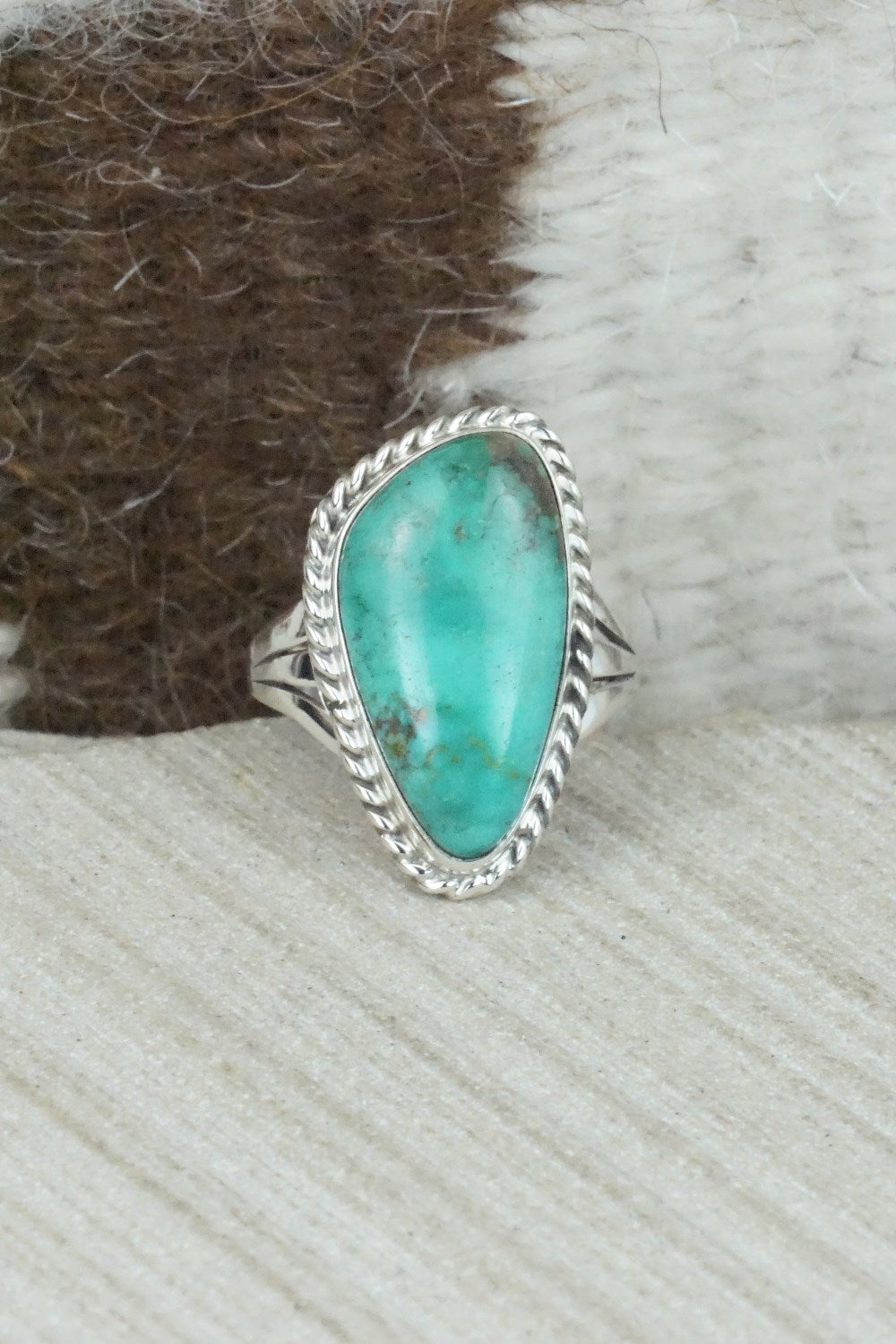 Turquoise & Sterling Silver Ring - Mark Barney - Size 6.25