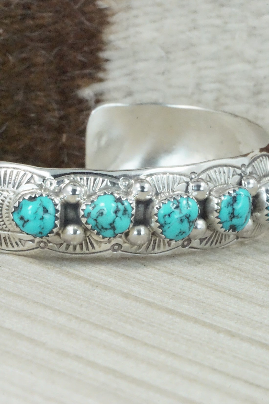 Turquoise & Sterling Silver Bracelet - Grace Silver