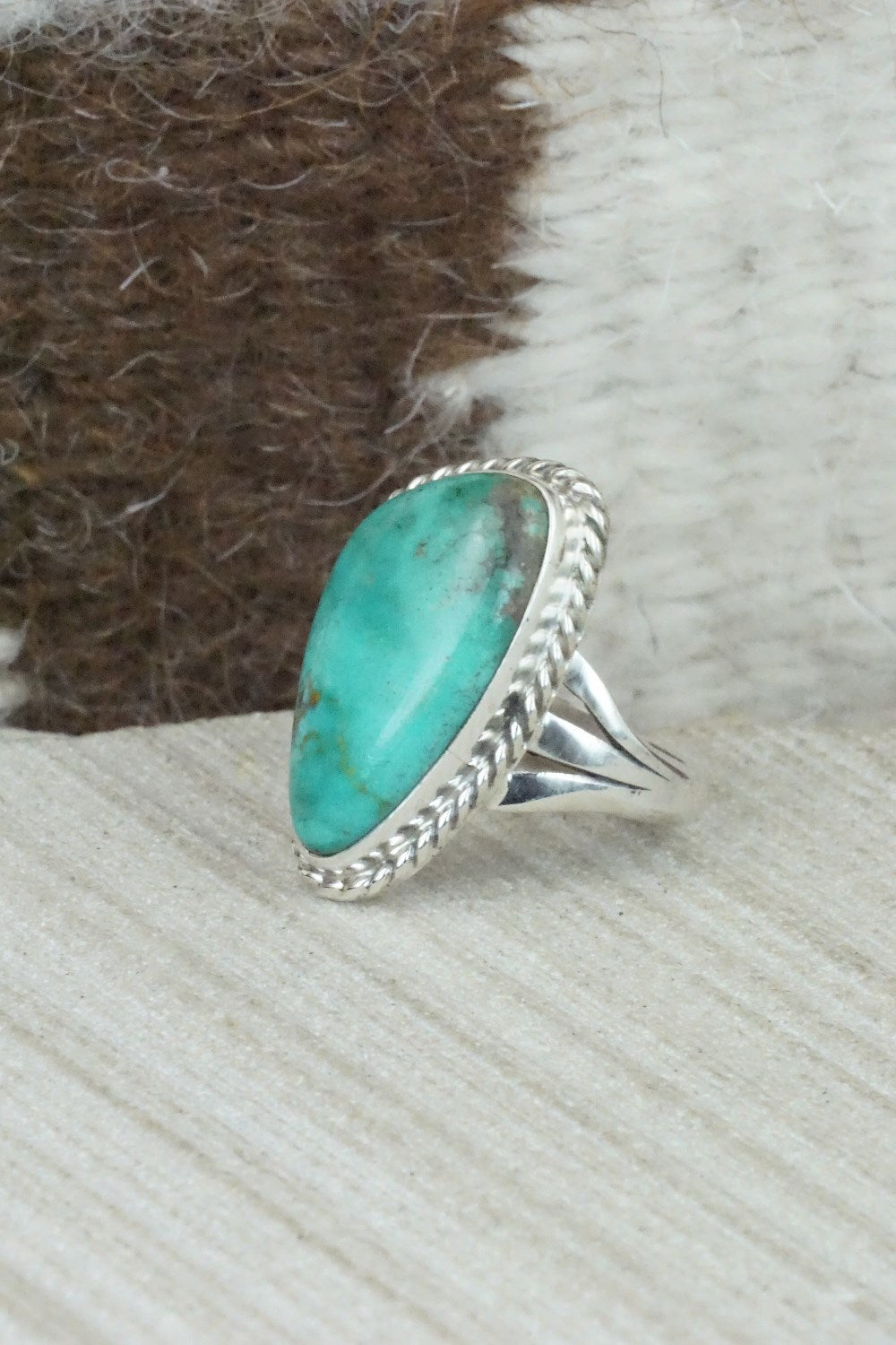 Turquoise & Sterling Silver Ring - Mark Barney - Size 6.25