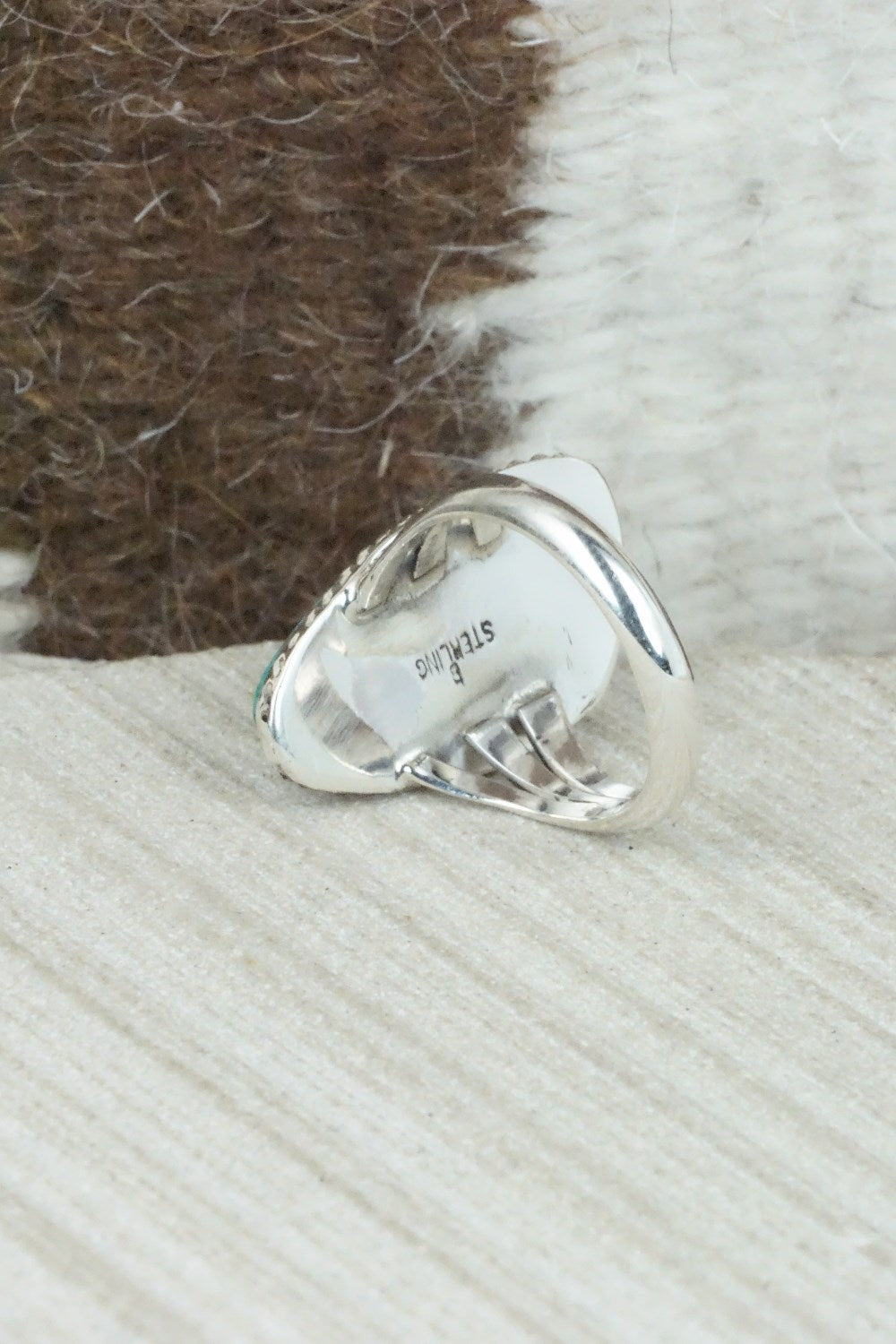Turquoise & Sterling Silver Ring - Mark Barney - Size 6.25