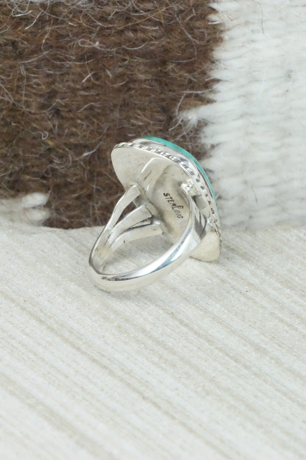 Turquoise & Sterling Silver Ring - Mark Barney - Size 6.25