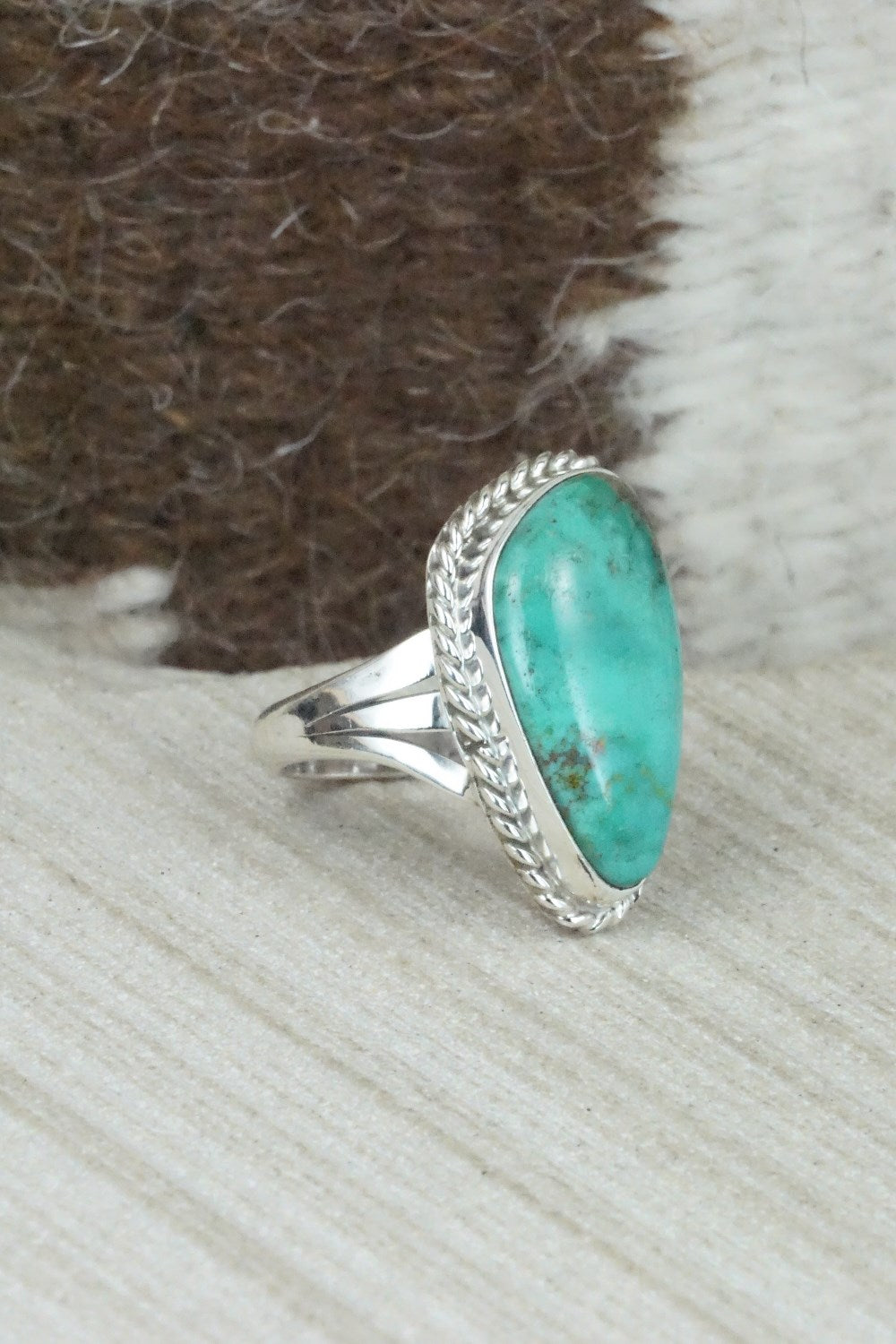 Turquoise & Sterling Silver Ring - Mark Barney - Size 6.25