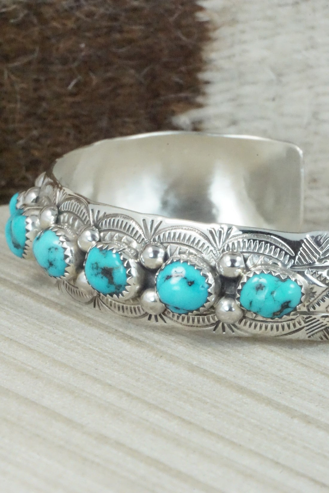 Turquoise & Sterling Silver Bracelet - Grace Silver