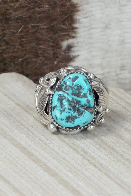 Turquoise & Sterling Silver Ring - Darrell Morgan - Size 10