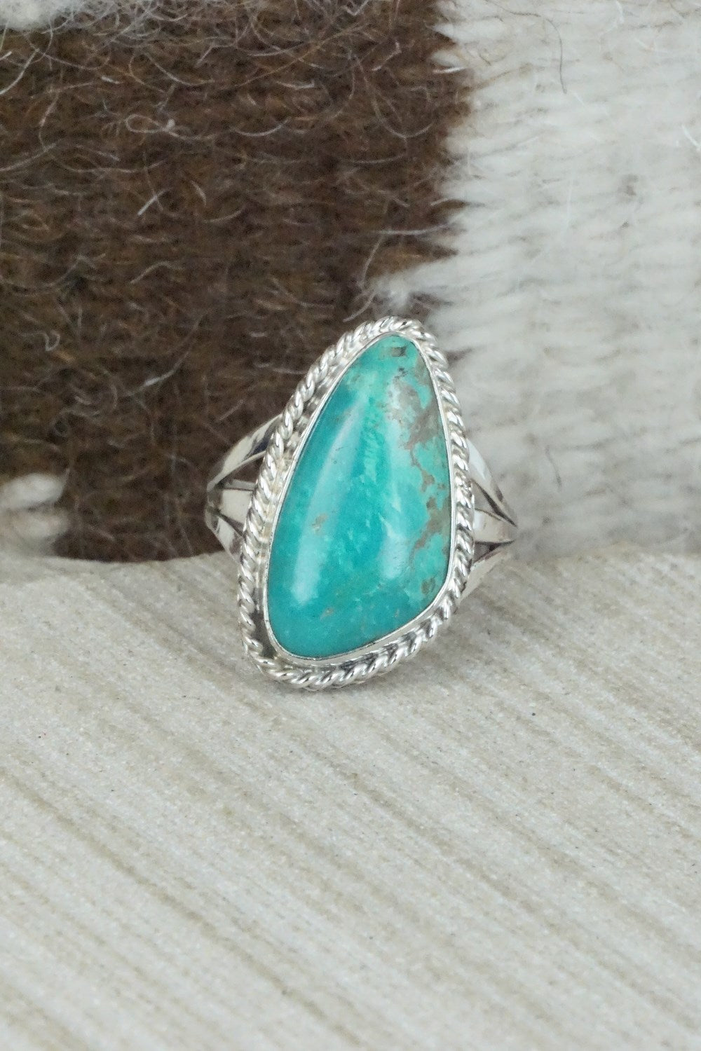 Turquoise & Sterling Silver Ring - Mark Barney - Size 7.75