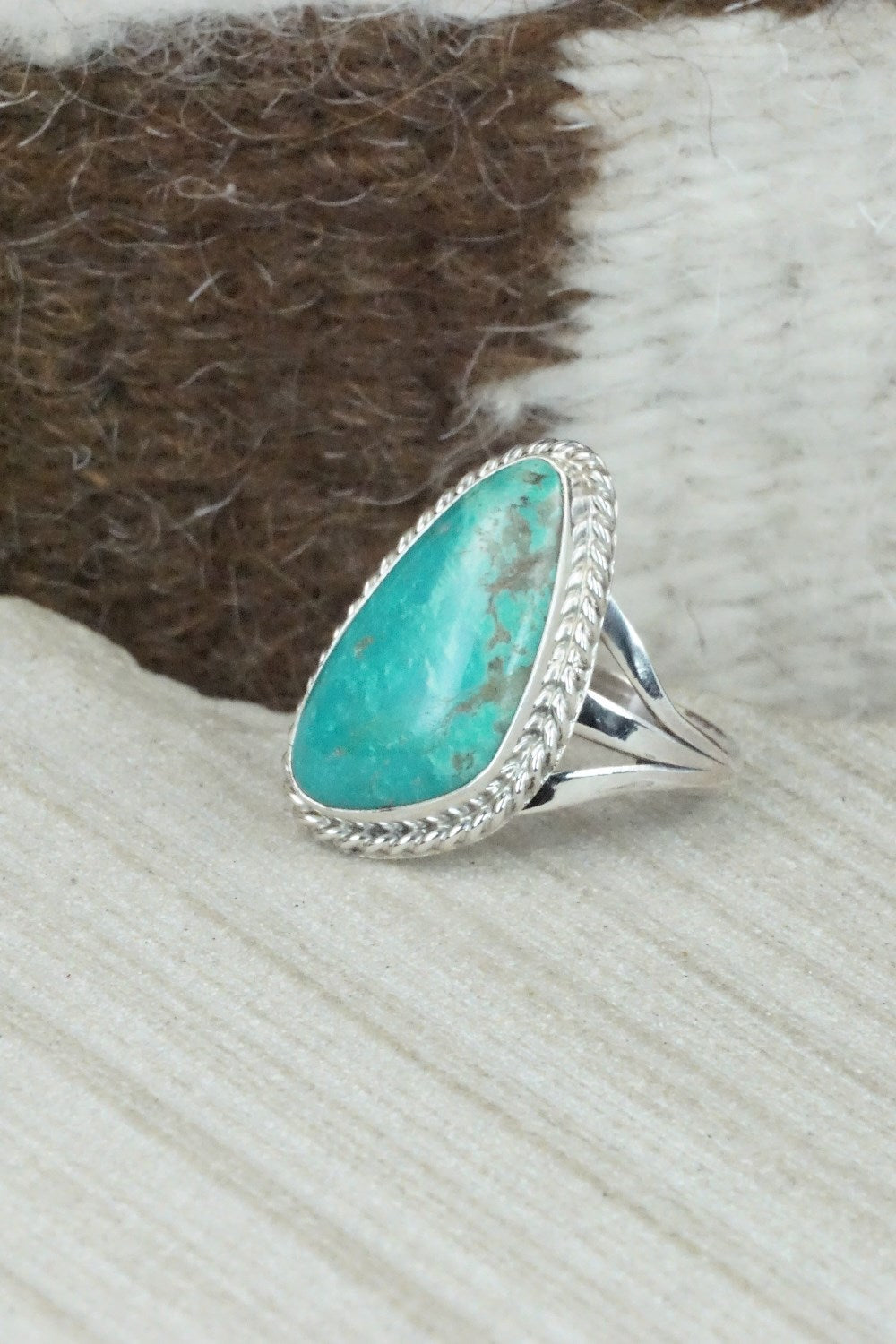 Turquoise & Sterling Silver Ring - Mark Barney - Size 7.75