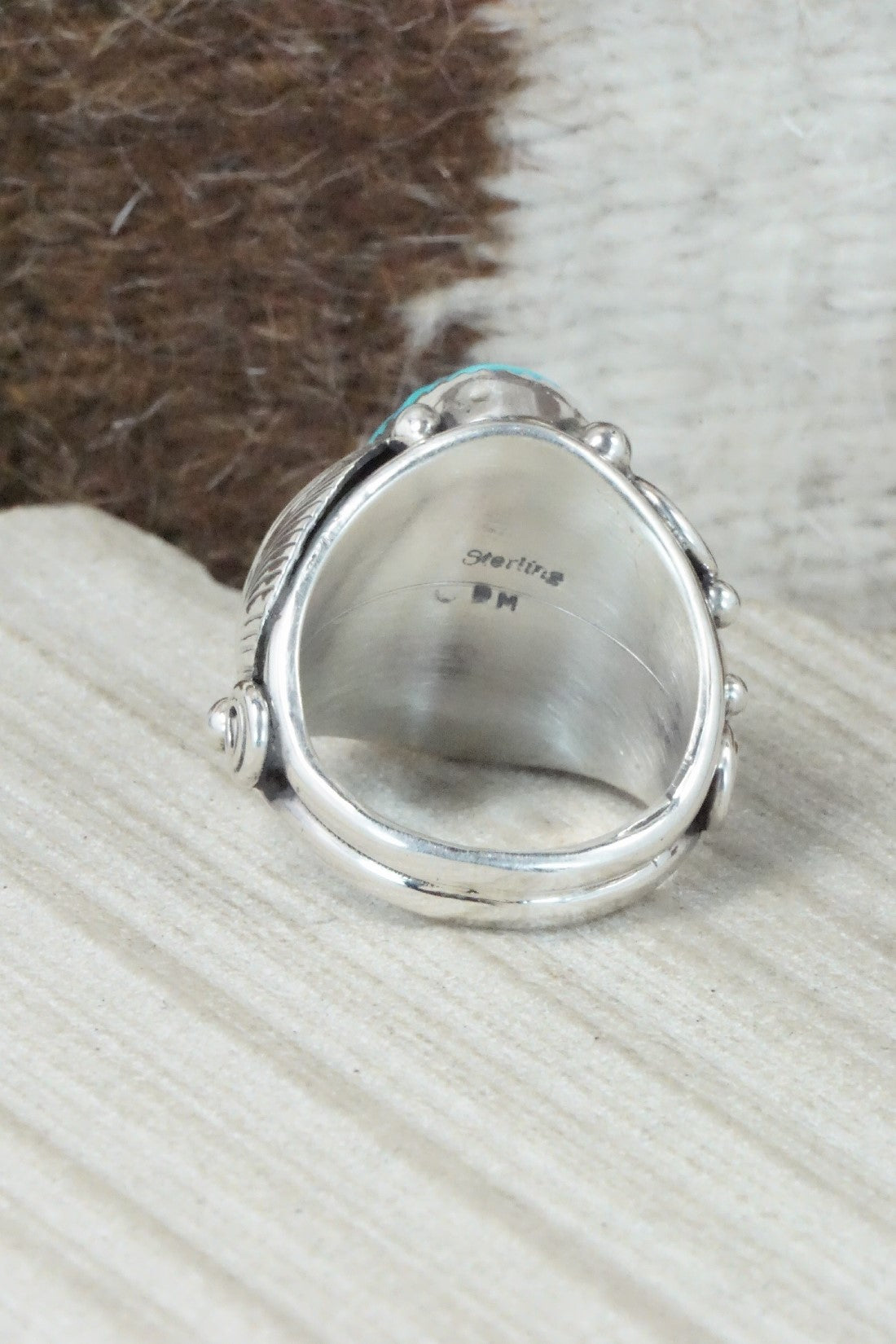 Turquoise & Sterling Silver Ring - Darrell Morgan - Size 10