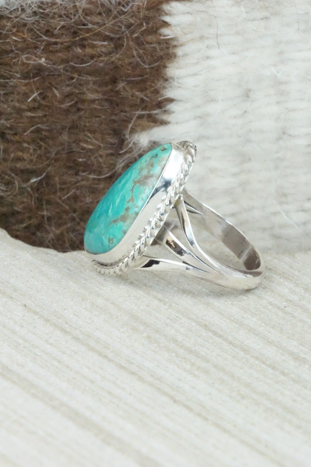 Turquoise & Sterling Silver Ring - Mark Barney - Size 7.75