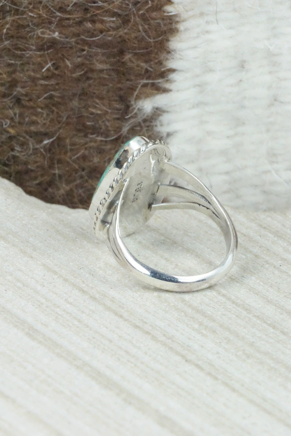 Turquoise & Sterling Silver Ring - Mark Barney - Size 7.75