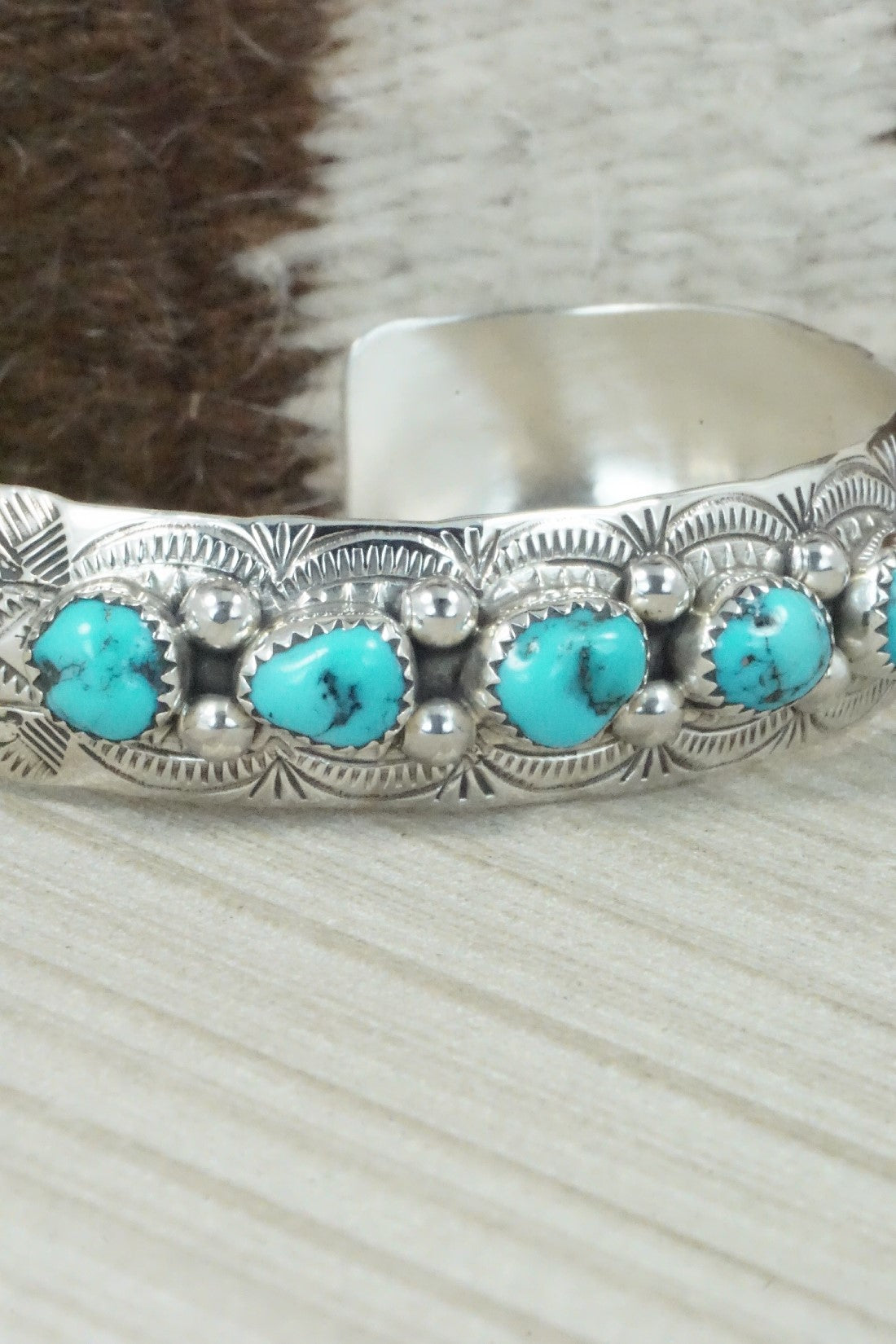 Turquoise & Sterling Silver Bracelet - Grace Silver