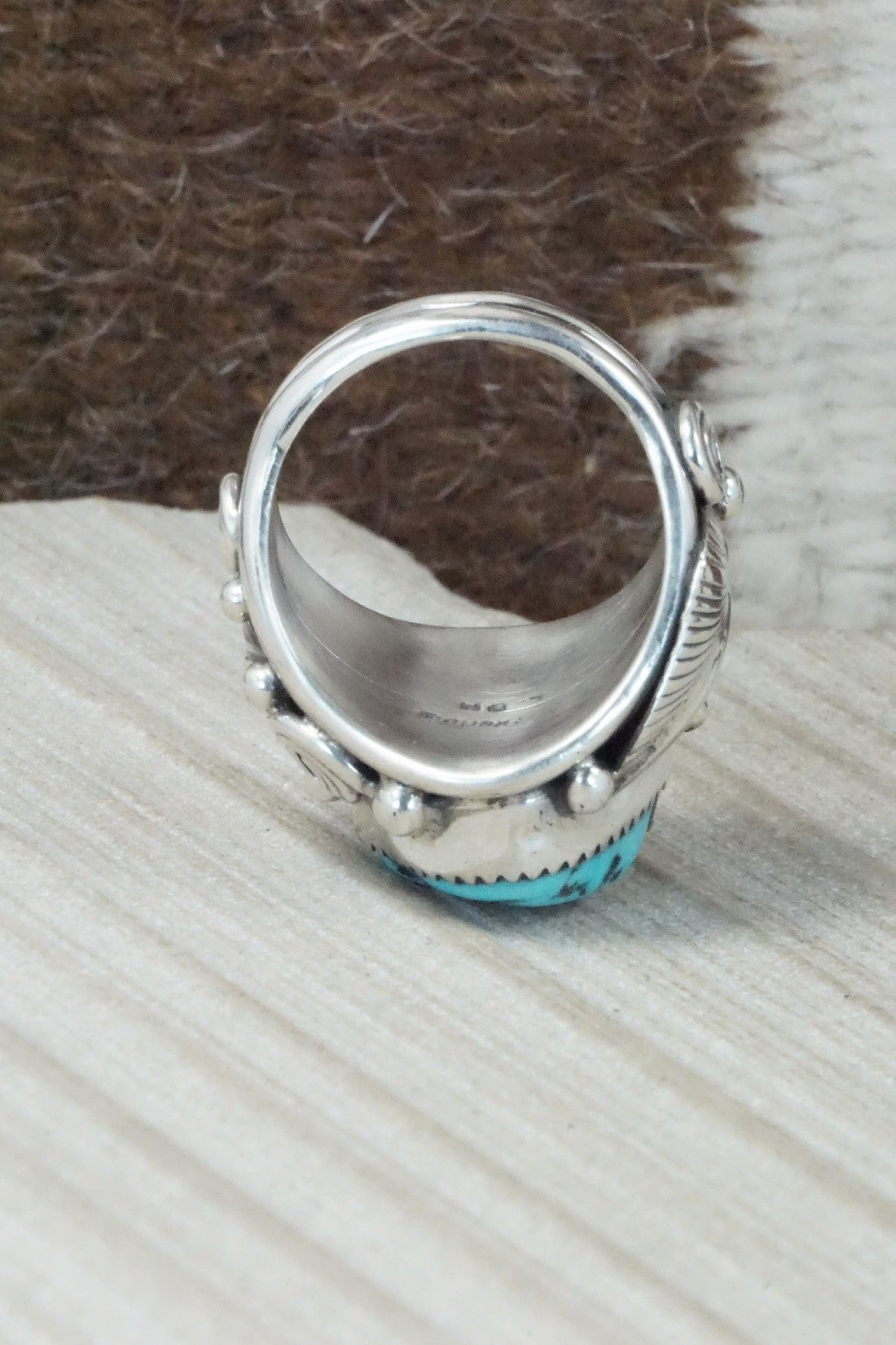 Turquoise & Sterling Silver Ring - Darrell Morgan - Size 10
