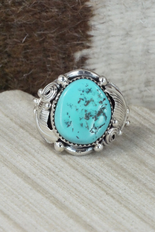 Turquoise & Sterling Silver Ring - Darrell Morgan - Size 11
