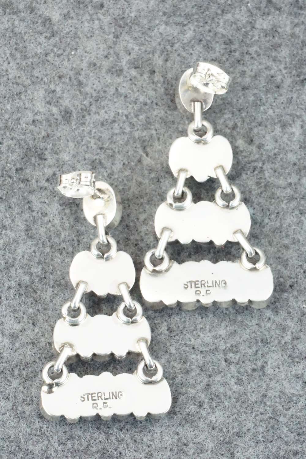 Spiny Oyster and Sterling Silver Earrings - Renelle Perry