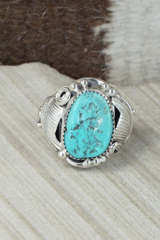 Turquoise & Sterling Silver Ring - Darrell Morgan - Size 12.75