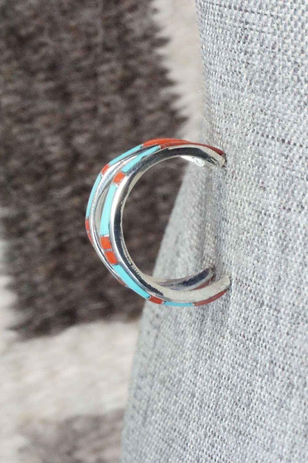 Turquoise, Coral & Sterling Silver Earrings - K Peina