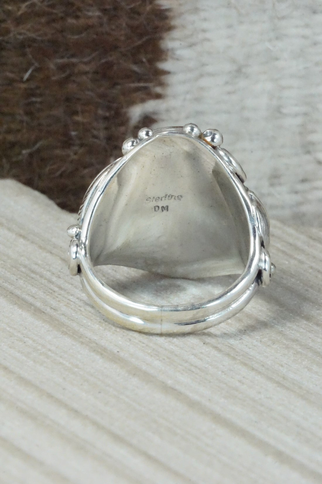 Turquoise & Sterling Silver Ring - Darrell Morgan - Size 12.75
