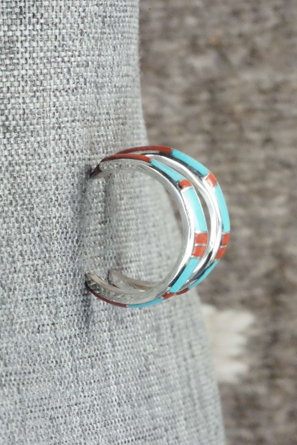 Turquoise, Coral & Sterling Silver Earrings - K Peina