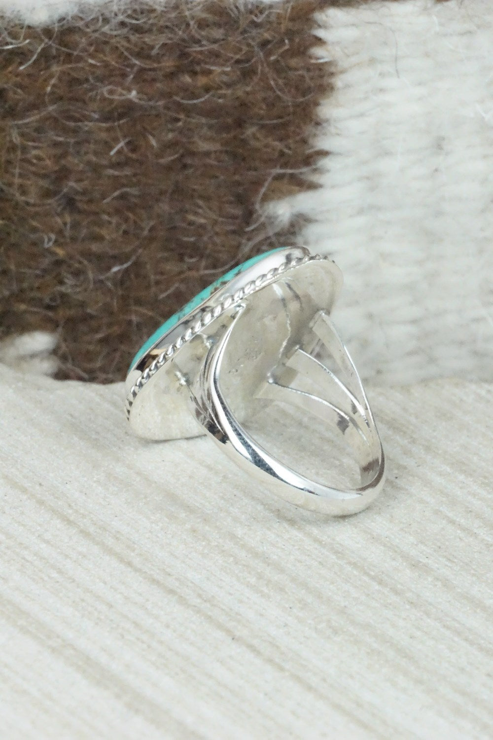 Turquoise & Sterling Silver Ring - Mark Barney - Size 8
