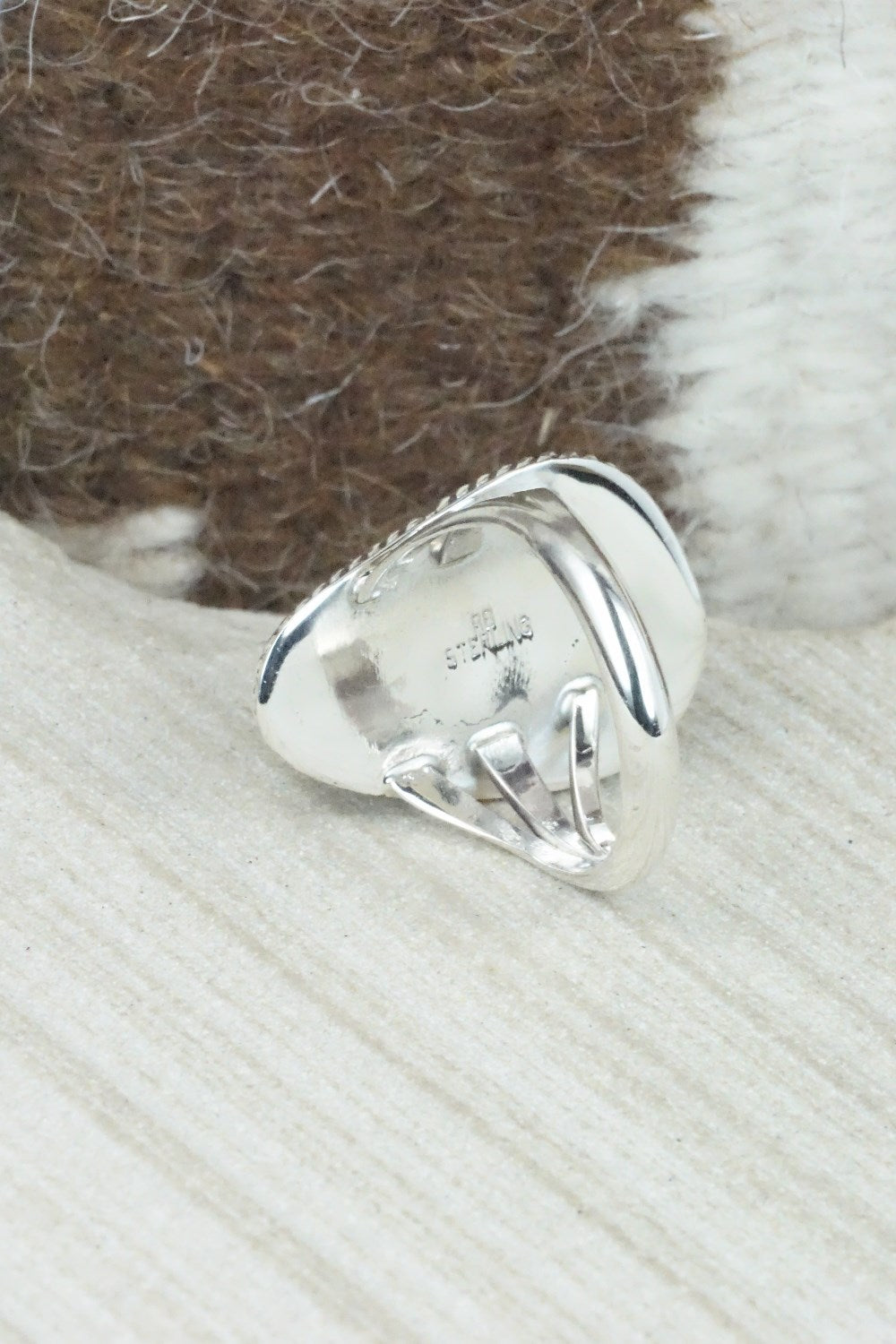 Turquoise & Sterling Silver Ring - Mark Barney - Size 8