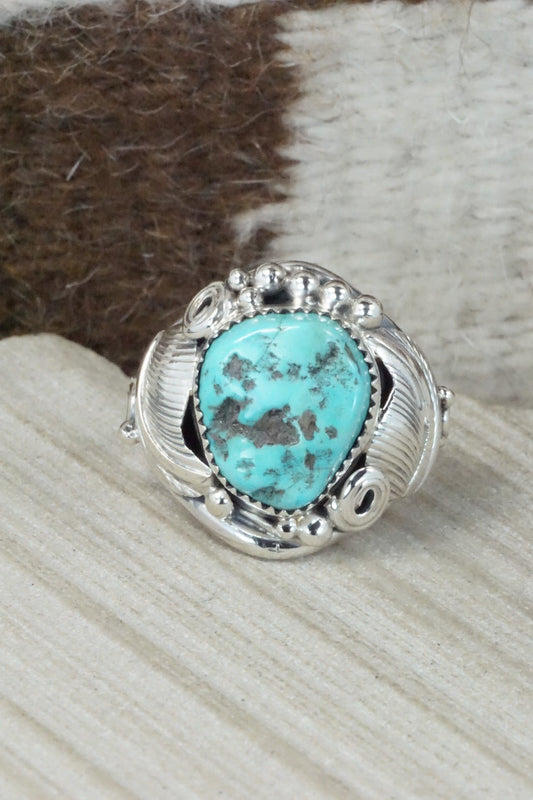 Turquoise & Sterling Silver Ring - Darrell Morgan - Size 14