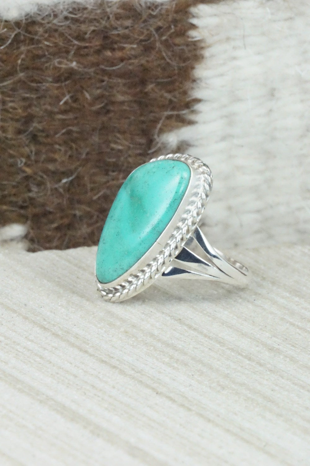 Turquoise & Sterling Silver Ring - Mark Barney - Size 9