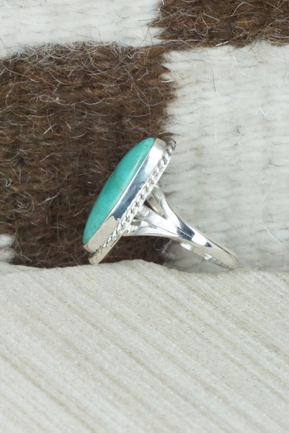 Turquoise & Sterling Silver Ring - Mark Barney - Size 9