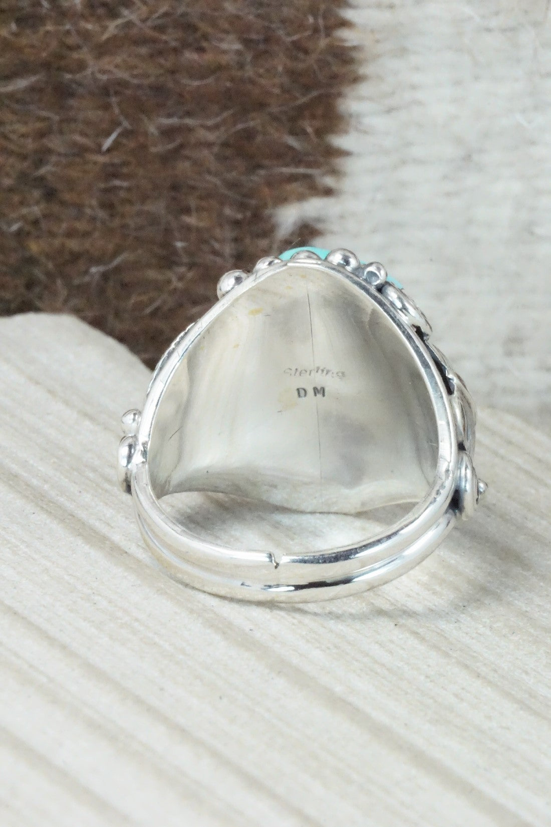 Turquoise & Sterling Silver Ring - Darrell Morgan - Size 14