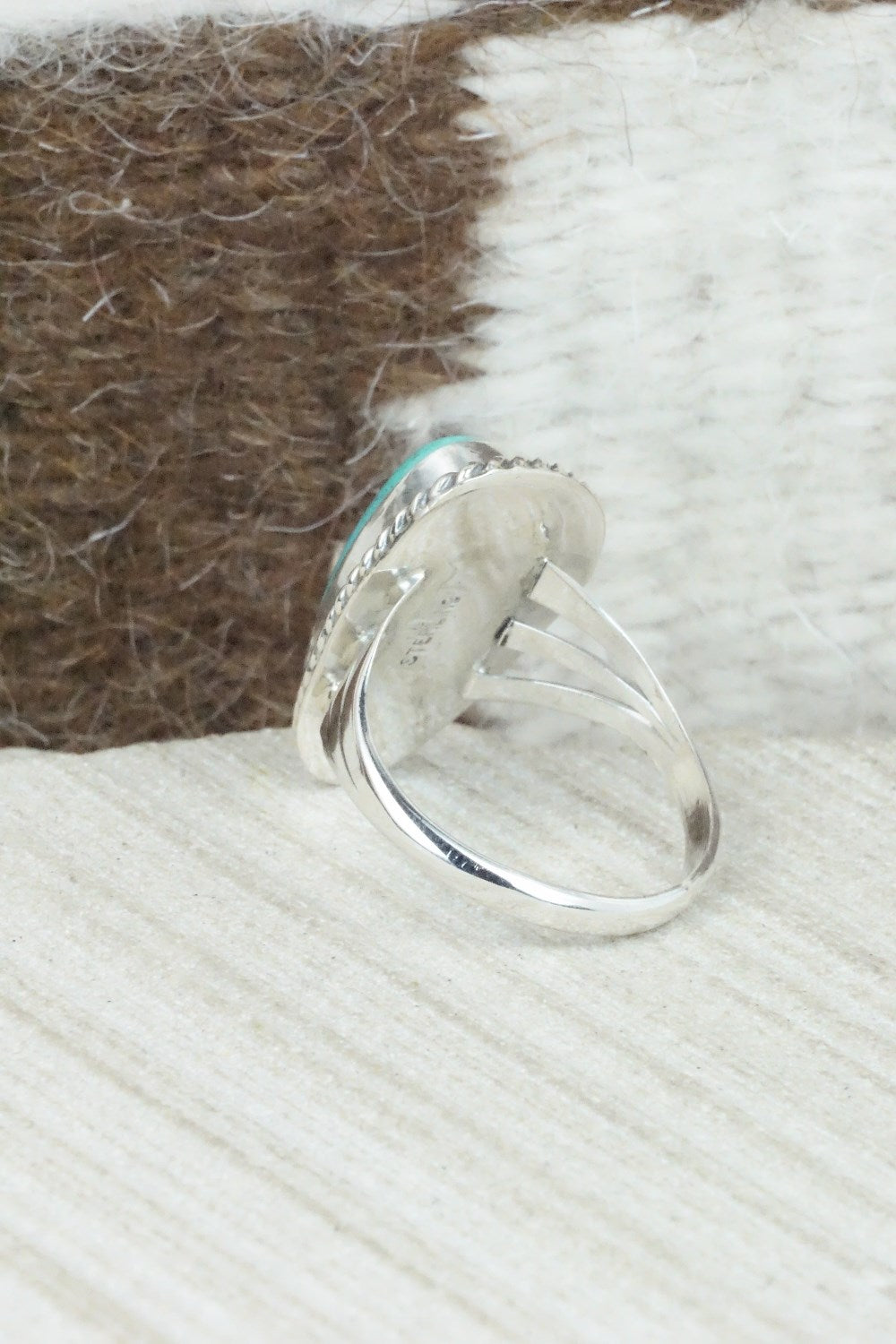 Turquoise & Sterling Silver Ring - Mark Barney - Size 9