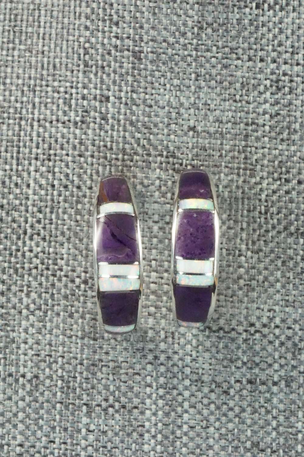 Charoite & Sterling Silver Earrings - K Peina