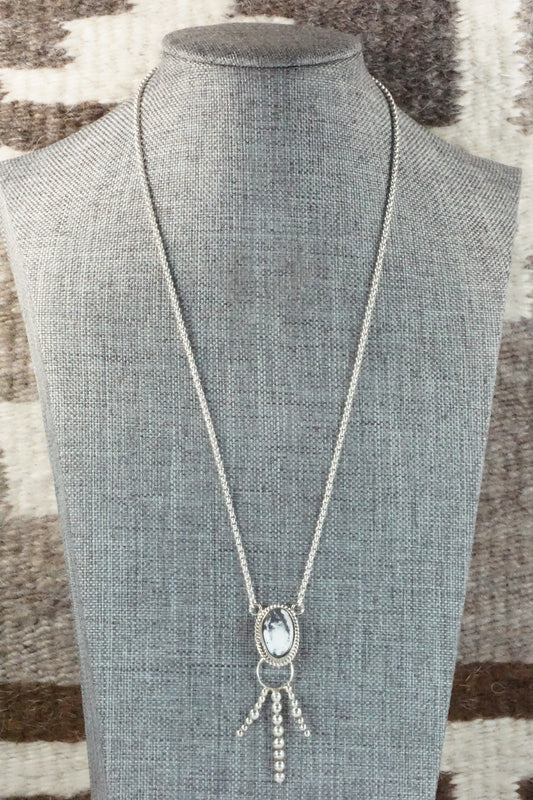 White Buffalo & Sterling Silver Necklace - Angie Platero