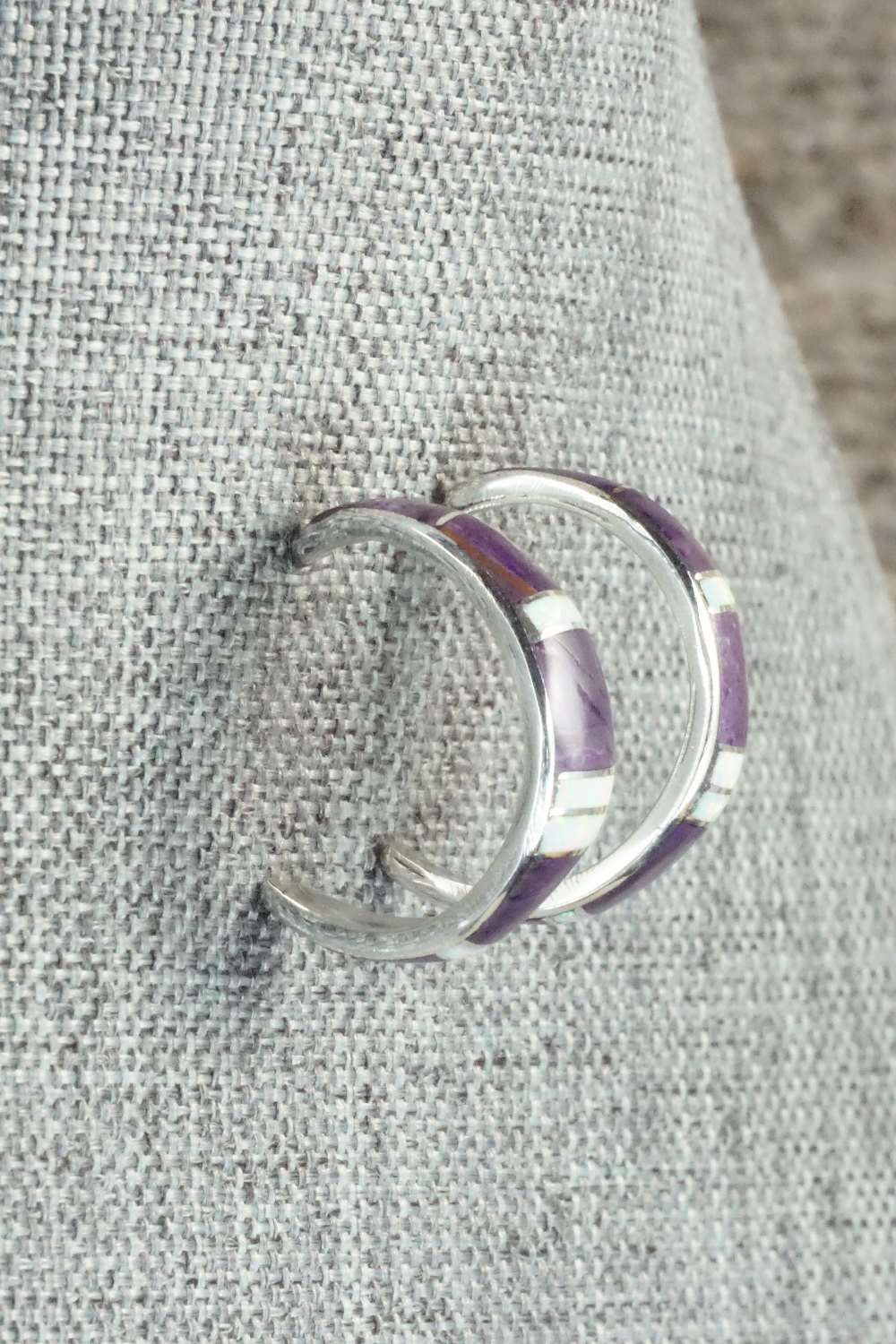 Charoite & Sterling Silver Earrings - K Peina