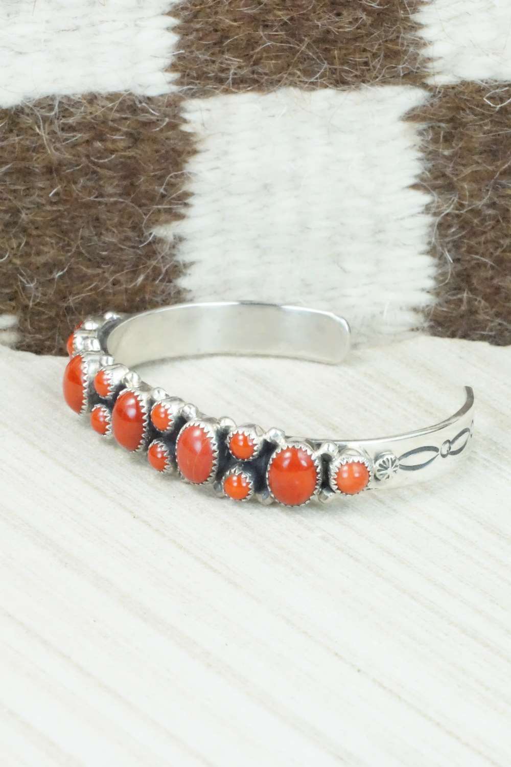 Coral and Sterling Silver Bracelet - Garrison Boyd