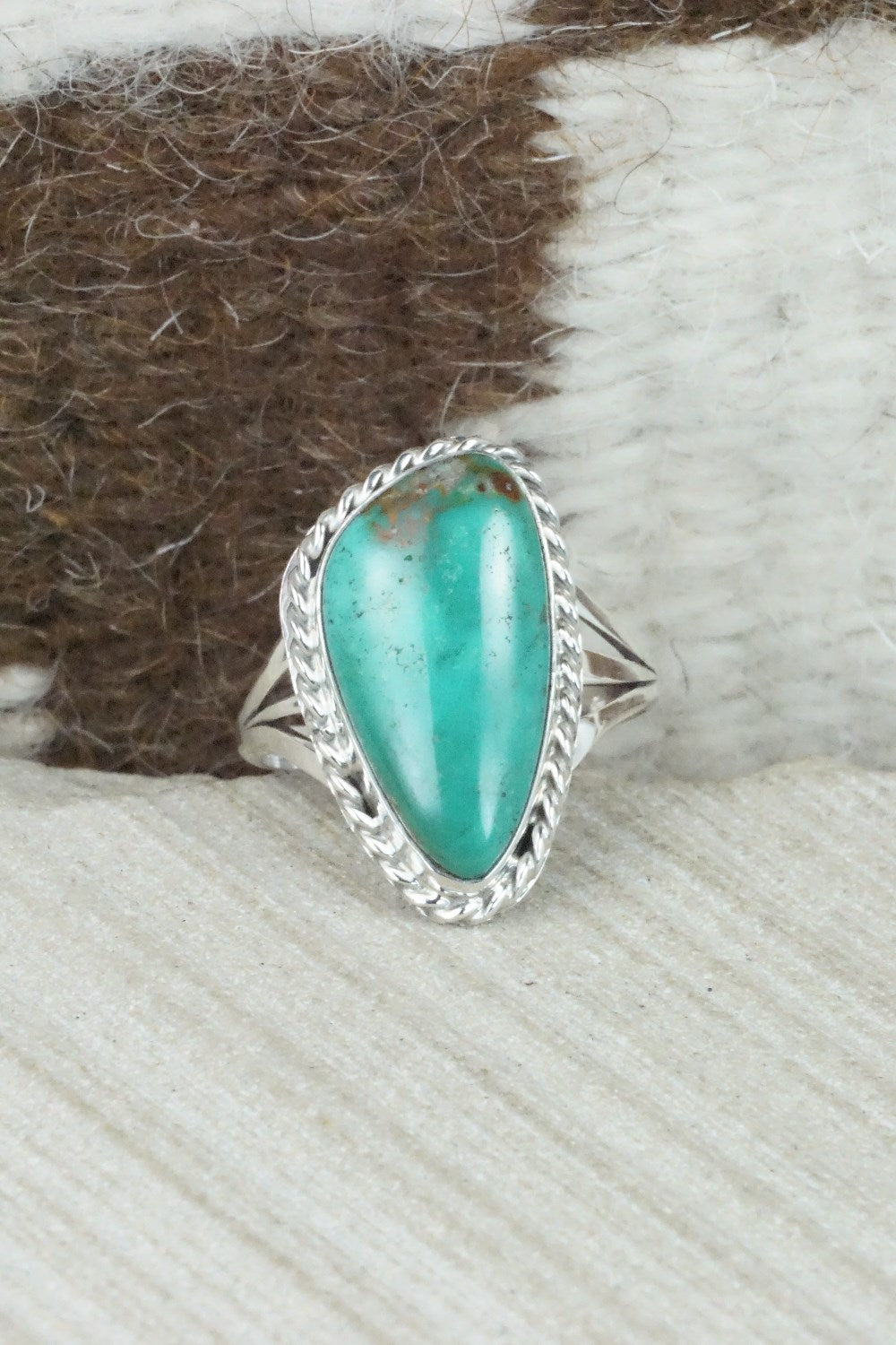 Turquoise & Sterling Silver Ring - Mark Barney - Size 9.25