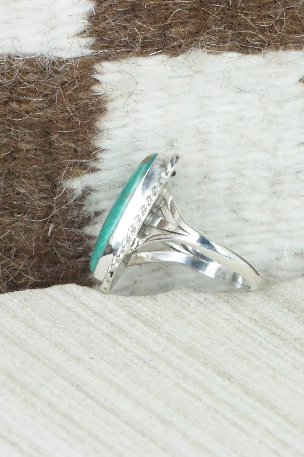 Turquoise & Sterling Silver Ring - Mark Barney - Size 9.25