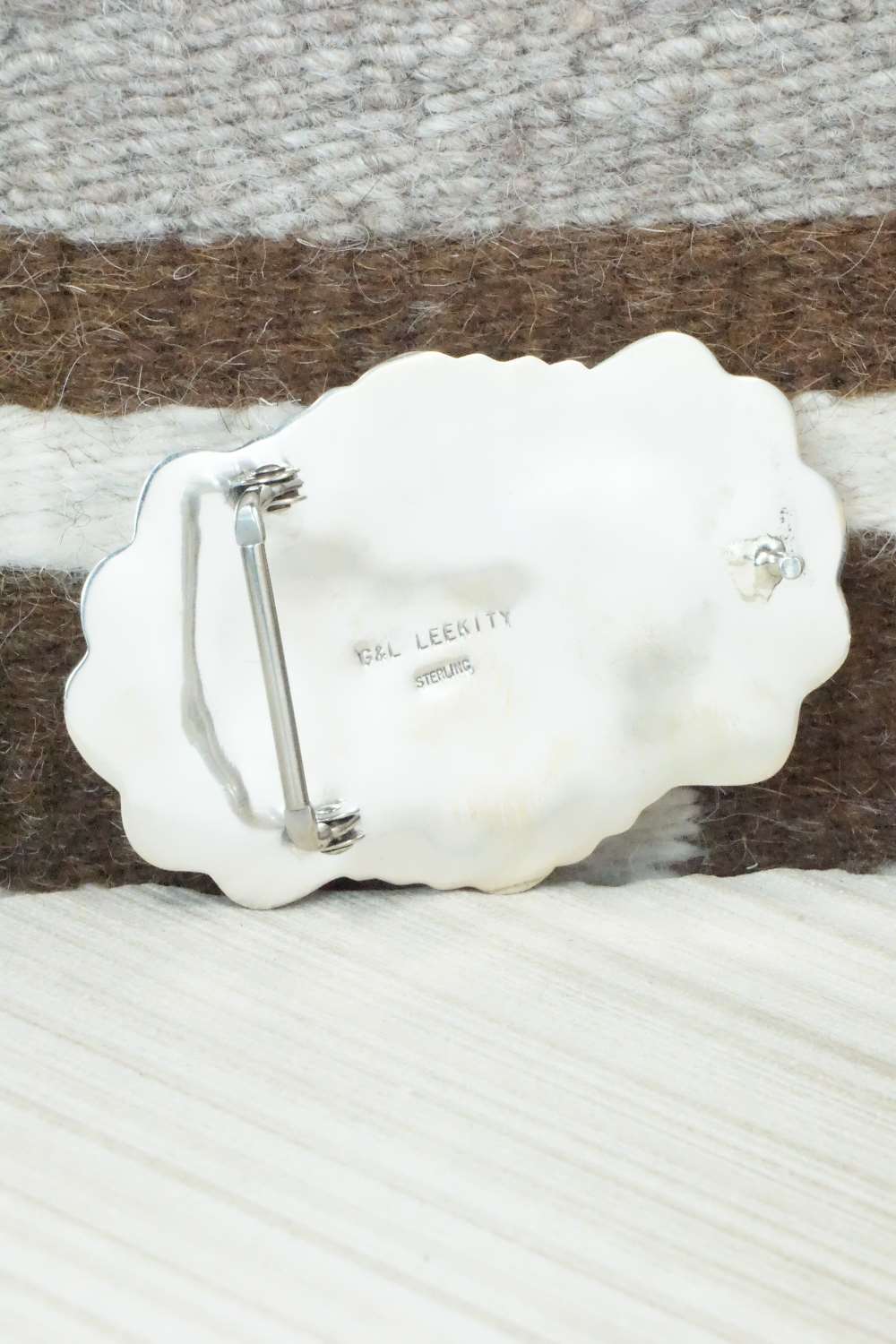 Turquoise & Sterling Silver Belt Buckle - George Leekity