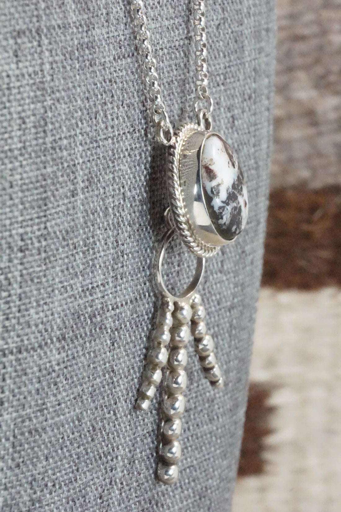 White Buffalo & Sterling Silver Necklace - Angie Platero