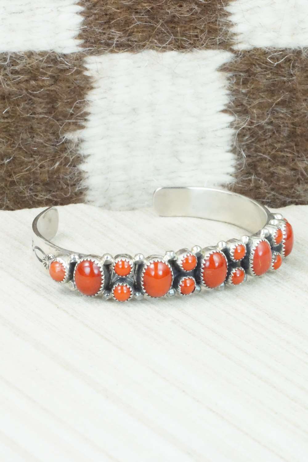 Coral and Sterling Silver Bracelet - Garrison Boyd