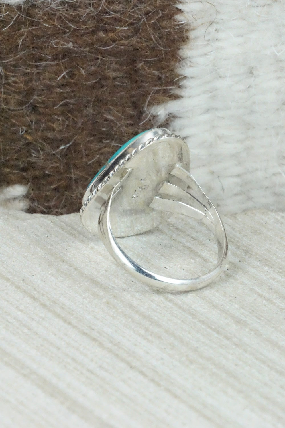 Turquoise & Sterling Silver Ring - Mark Barney - Size 9.5