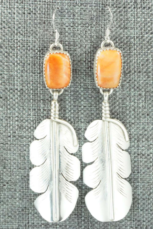 Spiny Oyster & Sterling Silver Earrings - Aaron Davis