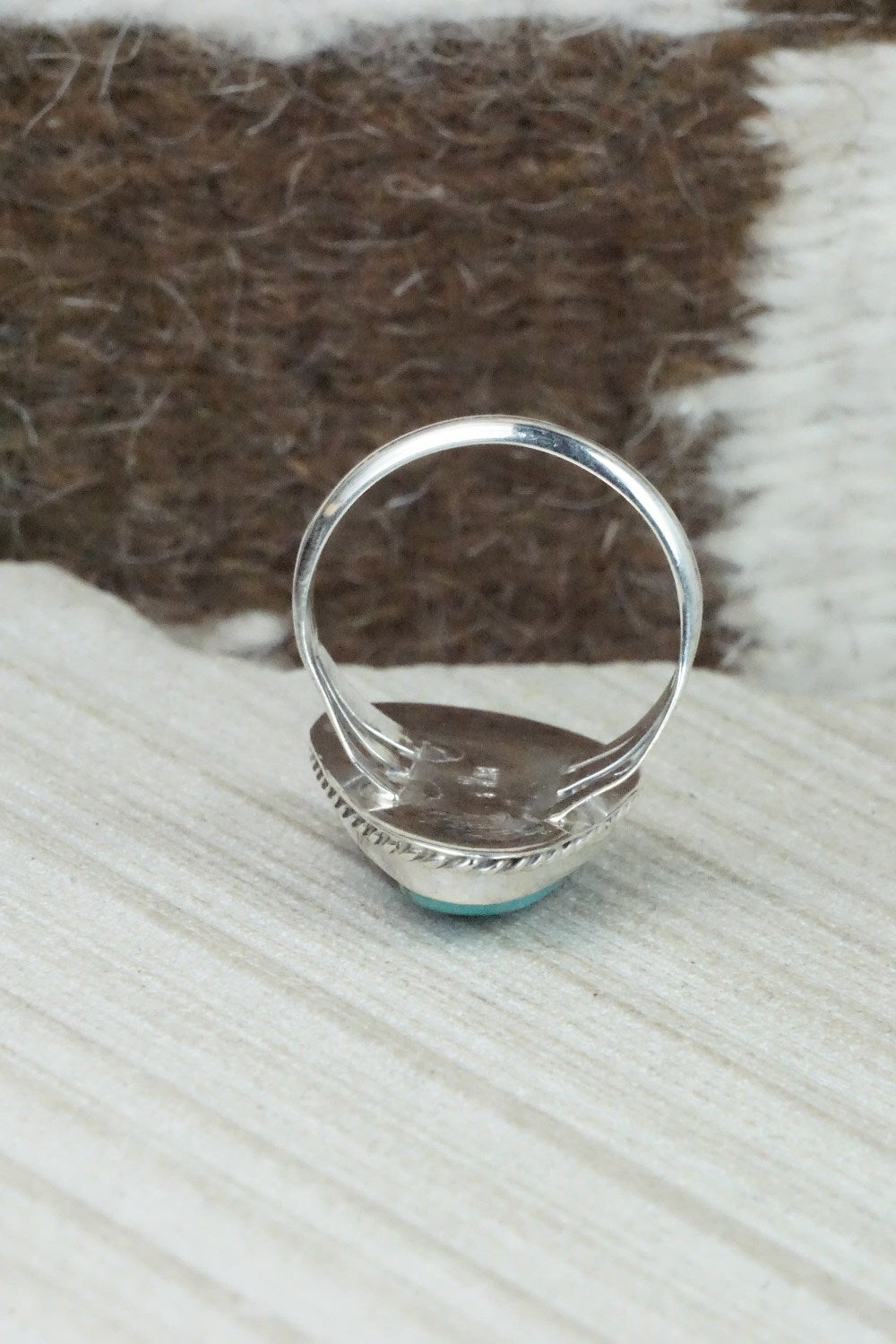 Turquoise & Sterling Silver Ring - Mark Barney - Size 9.5
