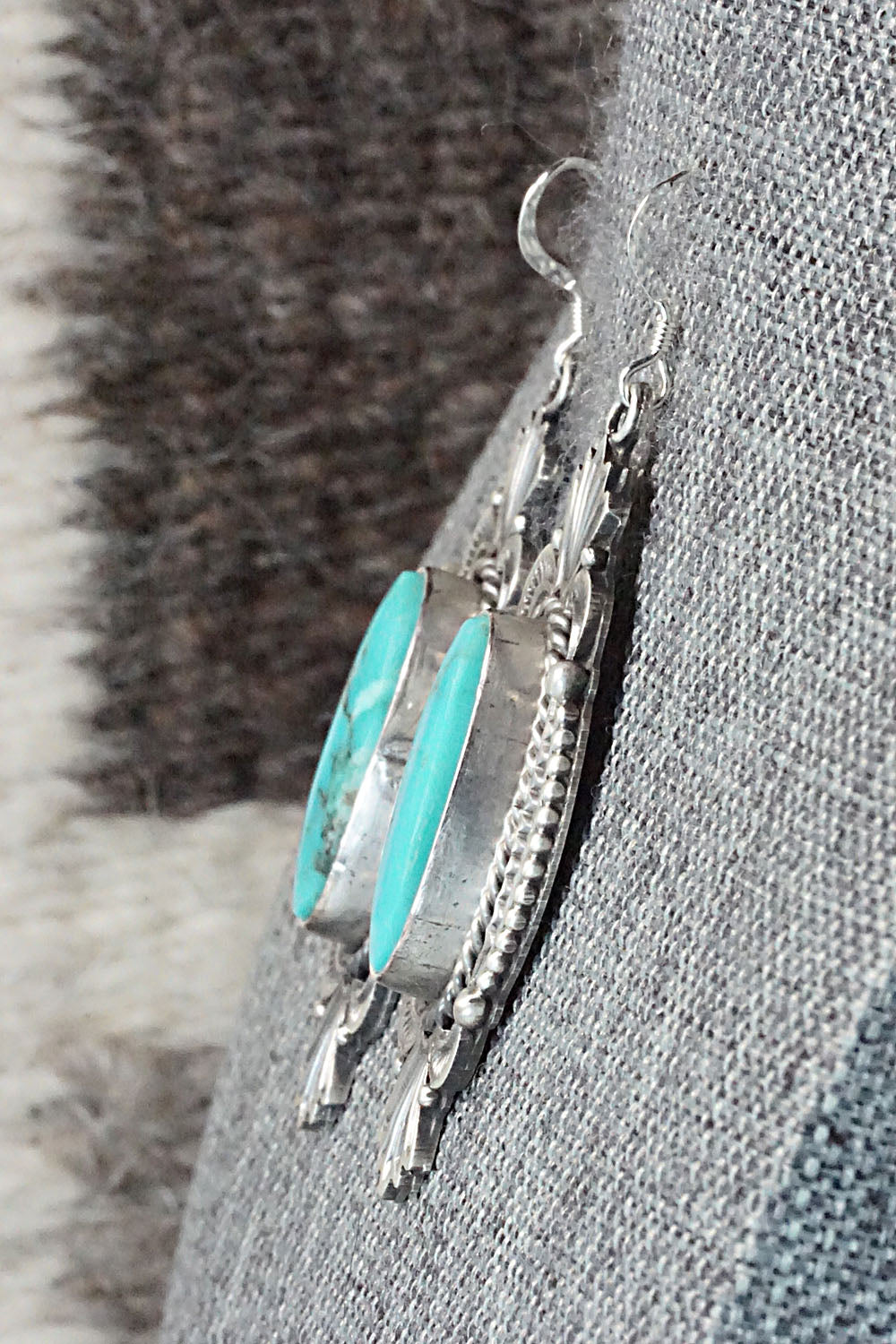 Turquoise & Sterling Silver Earrings - Michael Calladitto