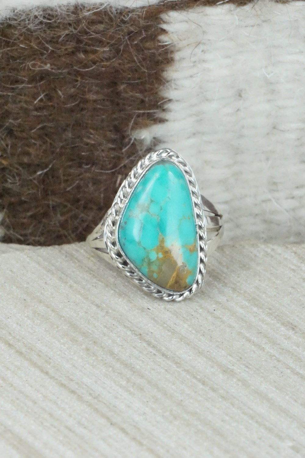 Turquoise & Sterling Silver Ring - Mark Barney - Size 9.75