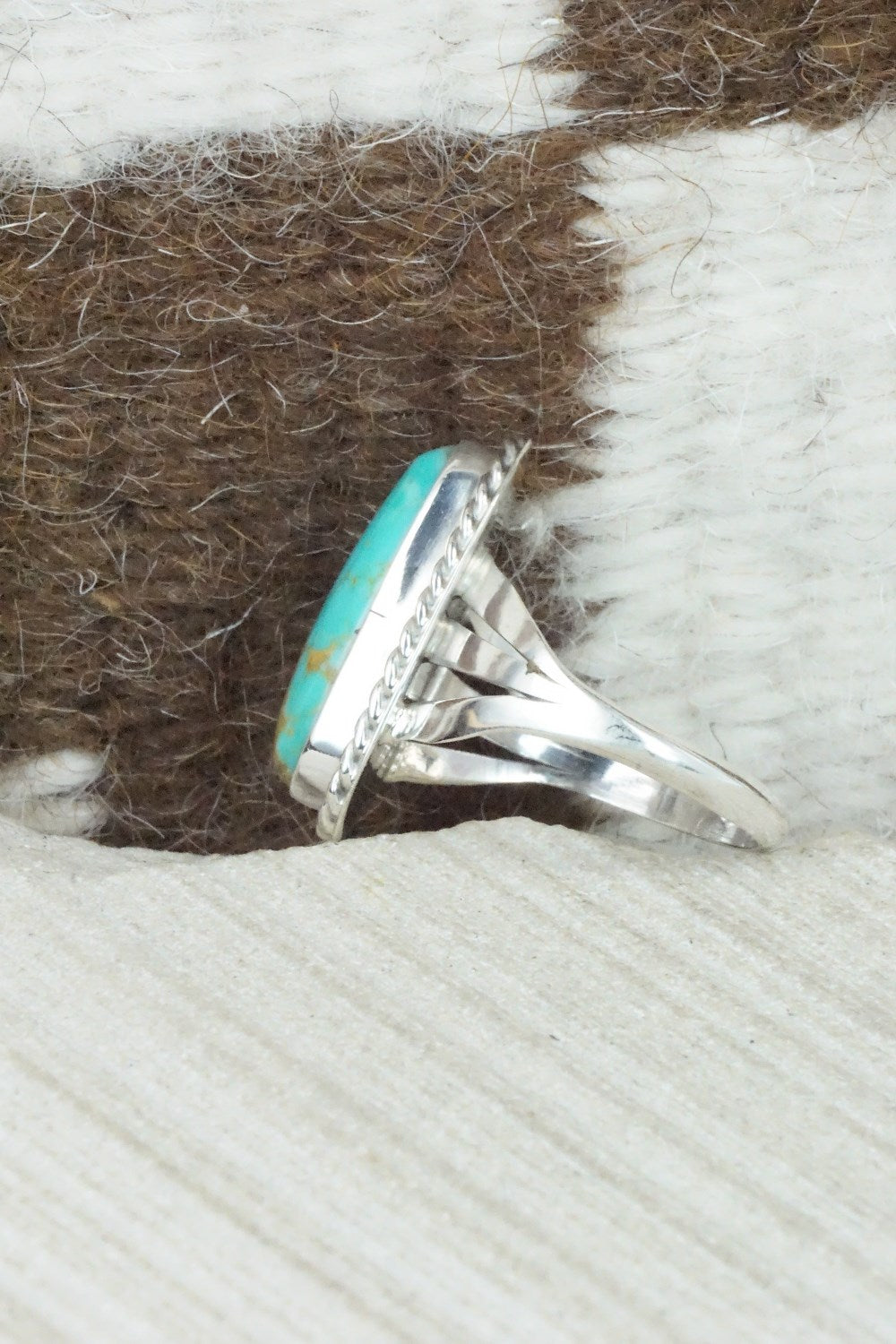 Turquoise & Sterling Silver Ring - Mark Barney - Size 9.75