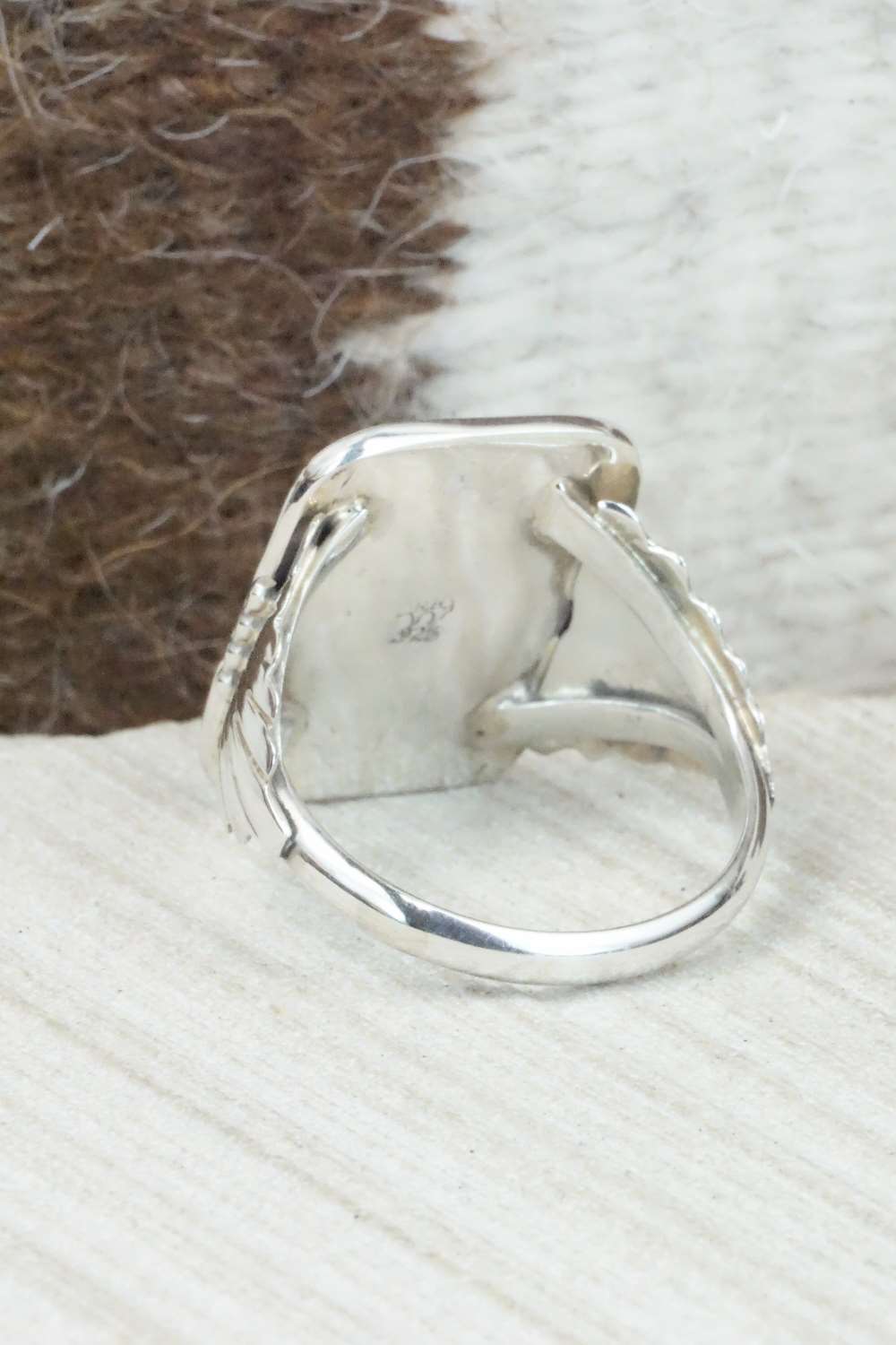 Onyx and Sterling Silver Ring - Jeanette Saunders - Size 13.5